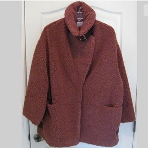 New: ASOS curve mulberry teddy Borg fur coat